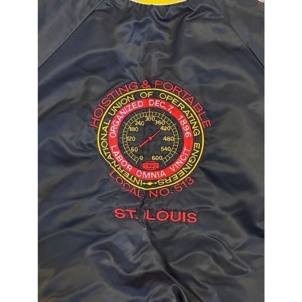Vintage King Louie Embroidered Union Engineering St Louis Bomber Jacket 2XL USA - Picture 7 of 11